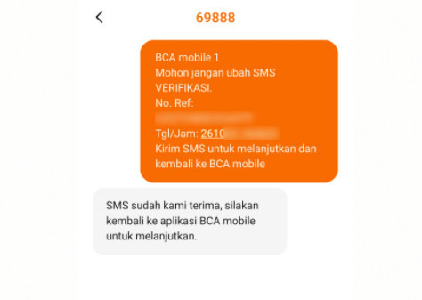 SMS BCA mobile
