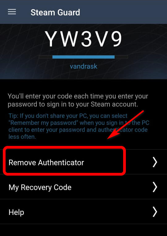 remove authenticator