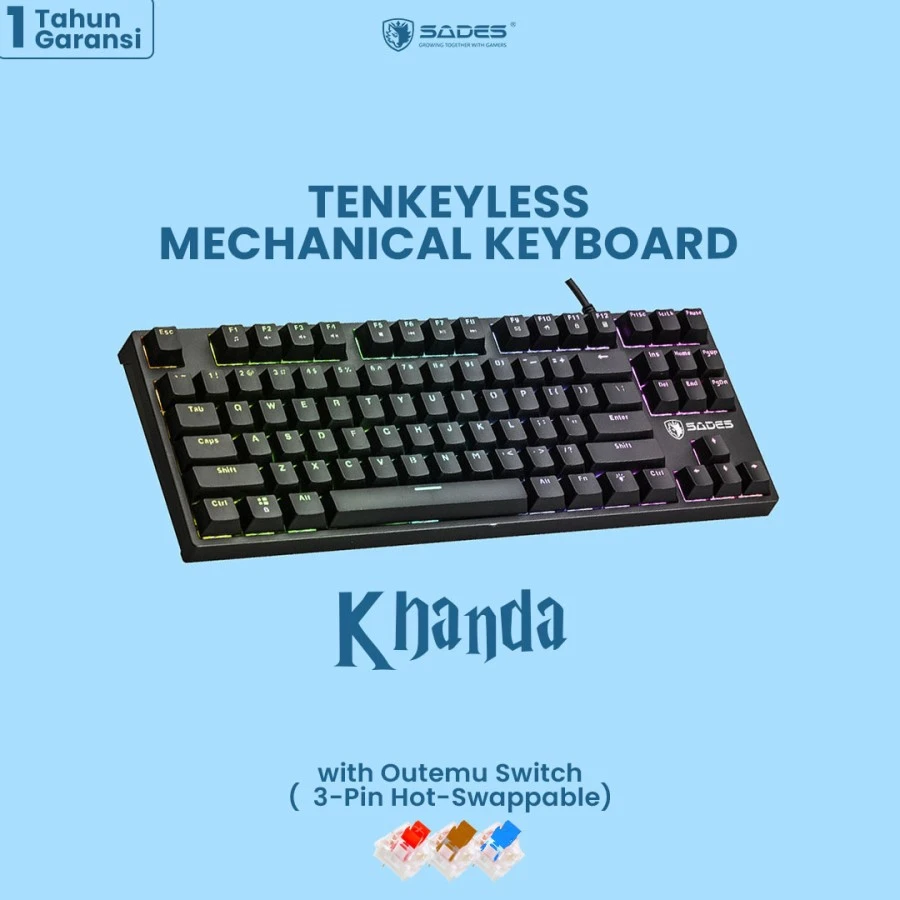 Keyboard Gaming Mechanical TKL Sades Khanda